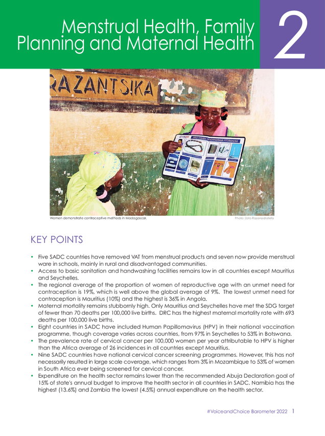 2022 Barometer Chapter 2 Menstrual Health