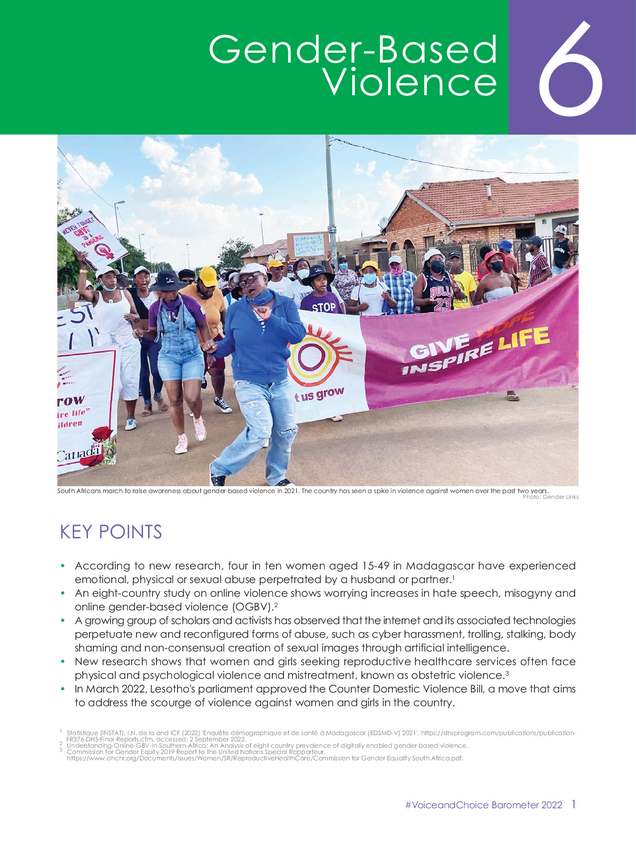 2022 Barometer Chapter 6 Gender Based Violence