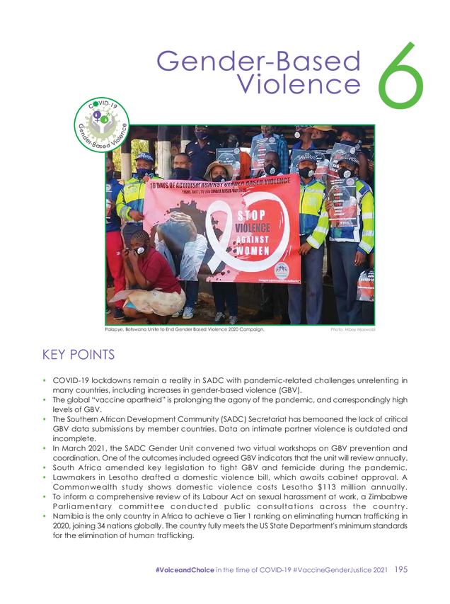 2021 Barometer Chapter 6 Gender Based Violence