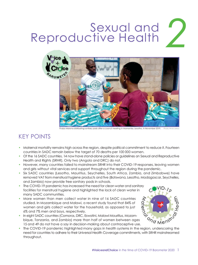 2020 Barometer Chapter 2 Sexual & Reproductive Health