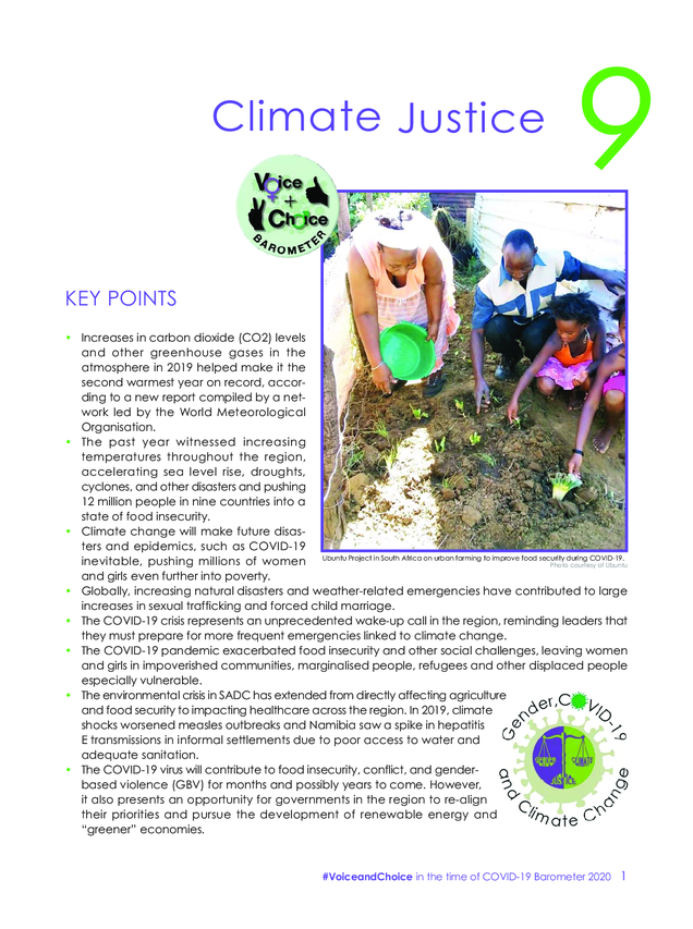 2020 Barometer Chapter 9 Climate Change