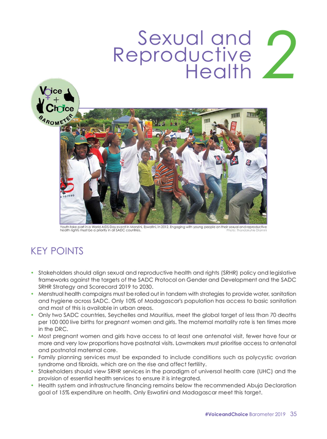 2019 Barometer Chapter 2 Sexual & Reproductive Health