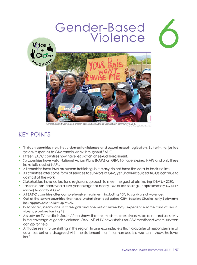 2019 Barometer Chapter 6 Gender Based Violence
