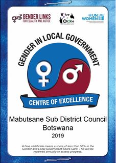 Mabutsane Sub District Council COE certificates 2019