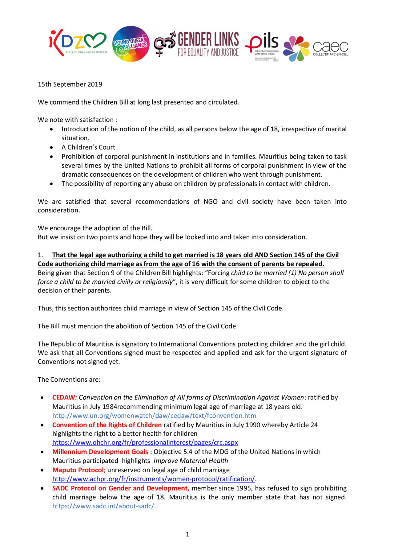 ASRH Mauritius Presse Conferenceon Children Bill