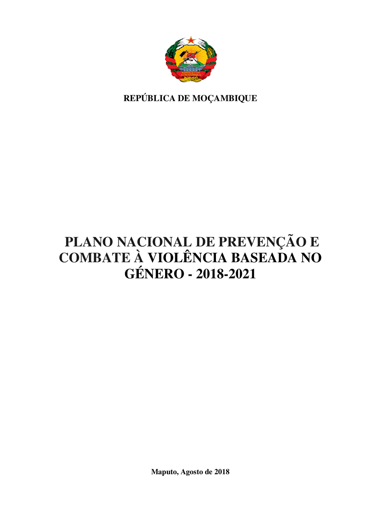 Mozambique: Plano Nac Prev Combate Violencia Baseada no Genero 2018-2021