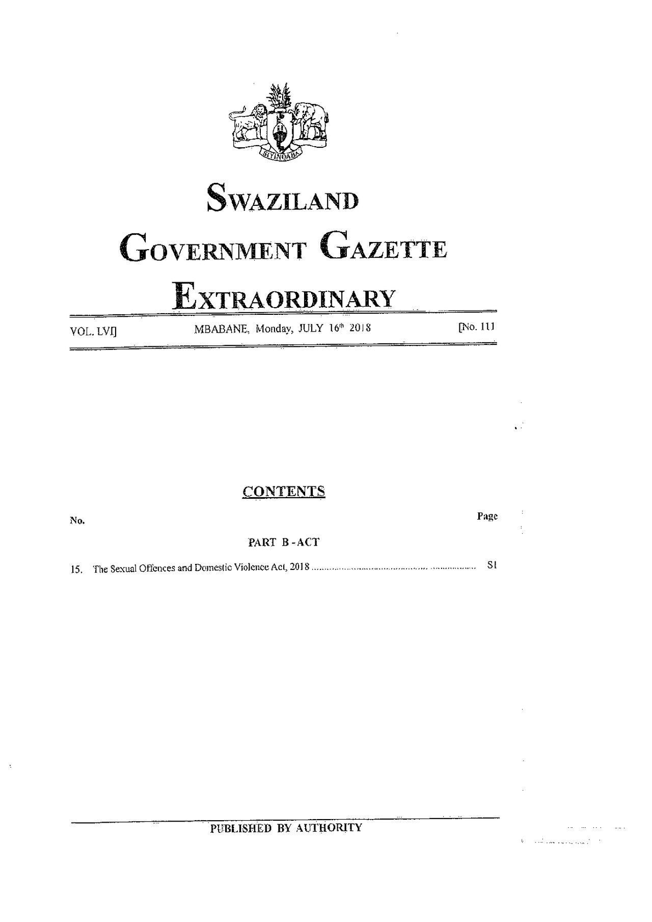 GBV Eswatini Sexual Offencesand Domestic Violence Act 2018