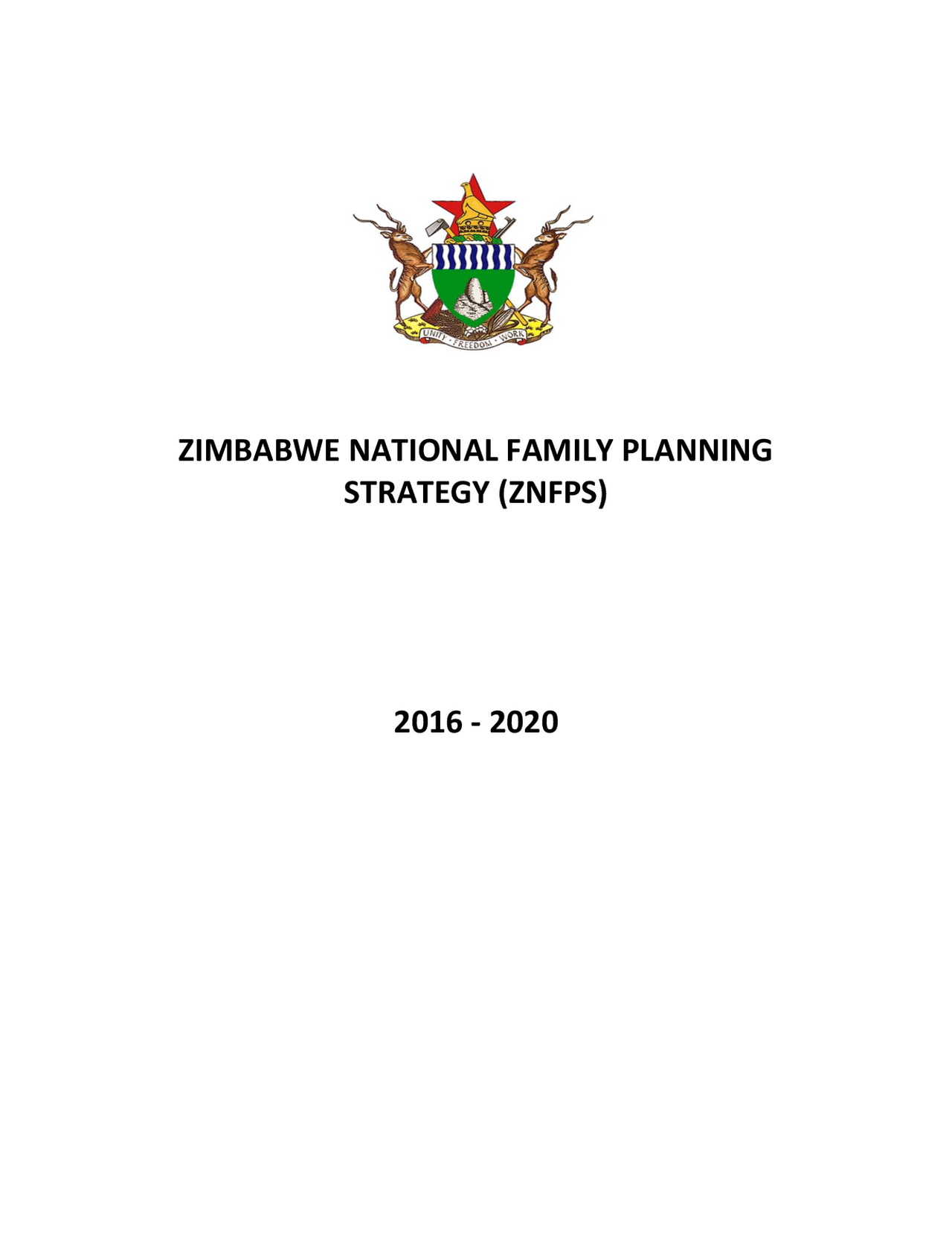 Zimbabwe: National Family Planning Strategy 2016-2020