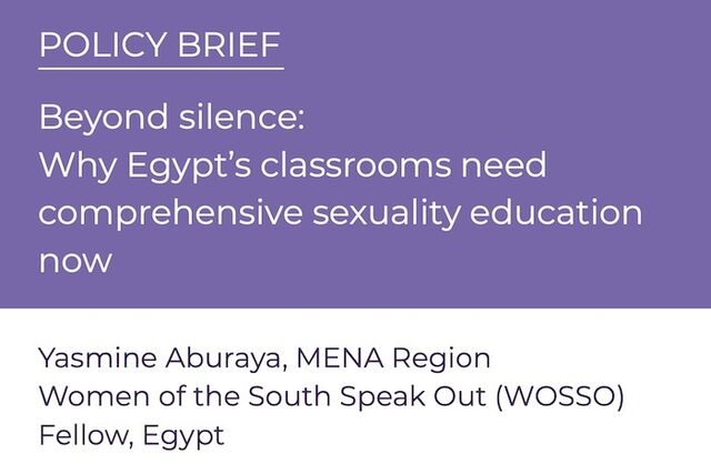 Policy Brief: Beyond silence: Why Egypt’s classrooms need comprehensive sexuality education now (English and Arabic)