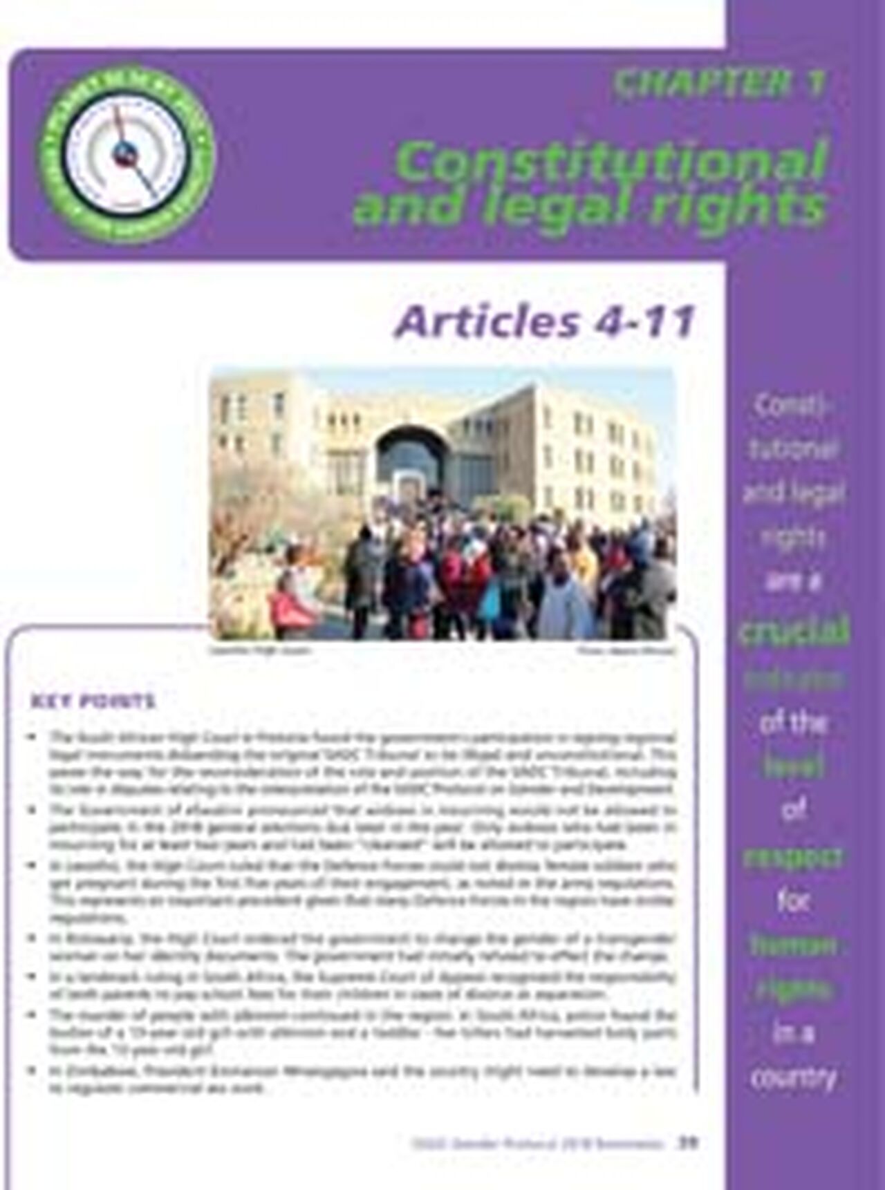 Constitutional & legal rights - SADC Barometer 2018
