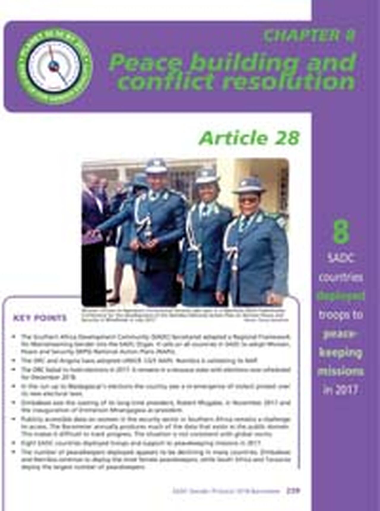 Peace building & conflict resolution - SADC Barometer 2018