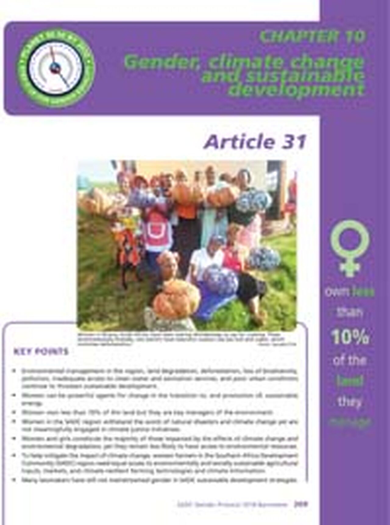 Gender, Climate change and sustainable development - SADC Barometer 2018