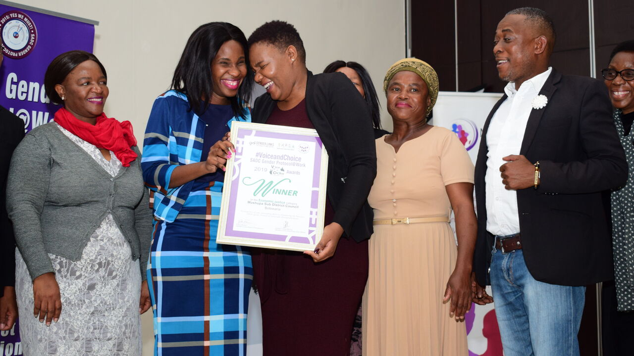 Moshupa sub District council winner for Economic justic category Botswana National summit_Gaborone_Botswana_12062019